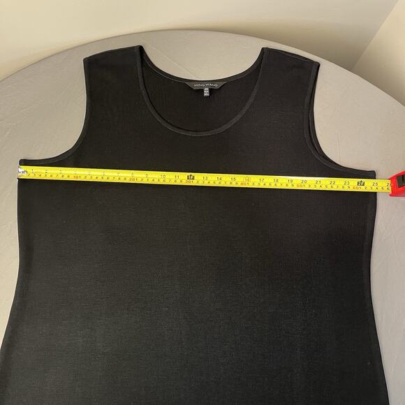 Ming Wang Knit Sheath Sleeveless Tank Dress Size 2X Black Old Money Minimalist - Picture 5 of 9